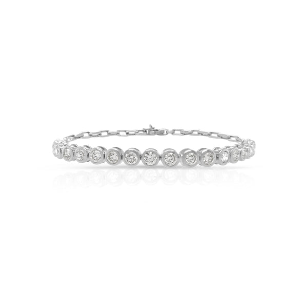 Bezel Round Diamond Tennis Bracelet