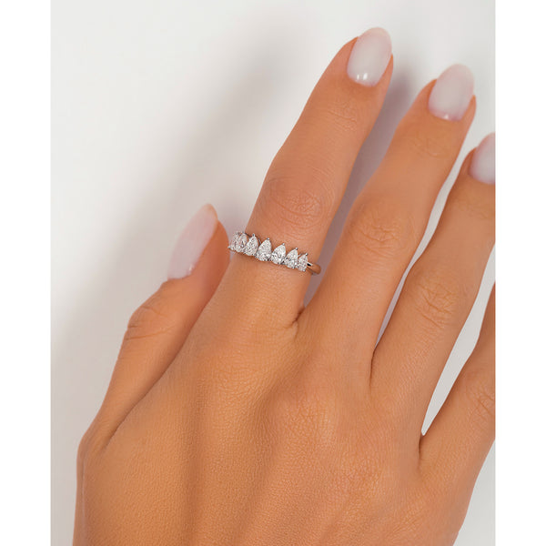 Arc Pear Diamond Ring