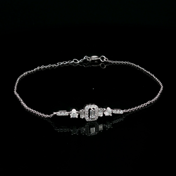 Emerald Halo Baguette Bracelet