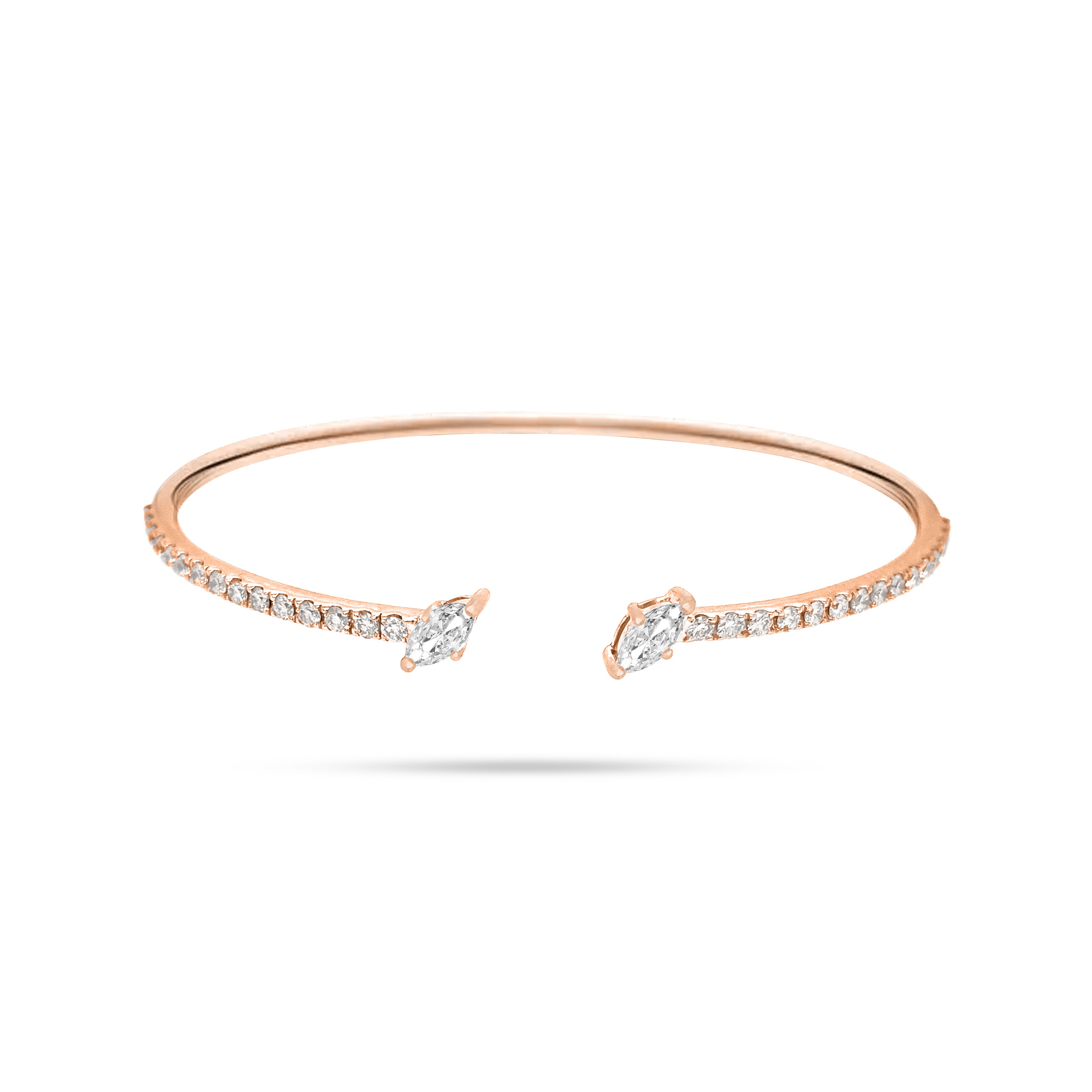 Diamond Bangles in 18K Gold - Solitaire Jewels Dubai, UAE