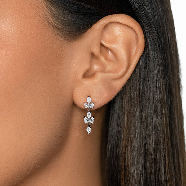 Trio Pear Marquise Diamond Earrings