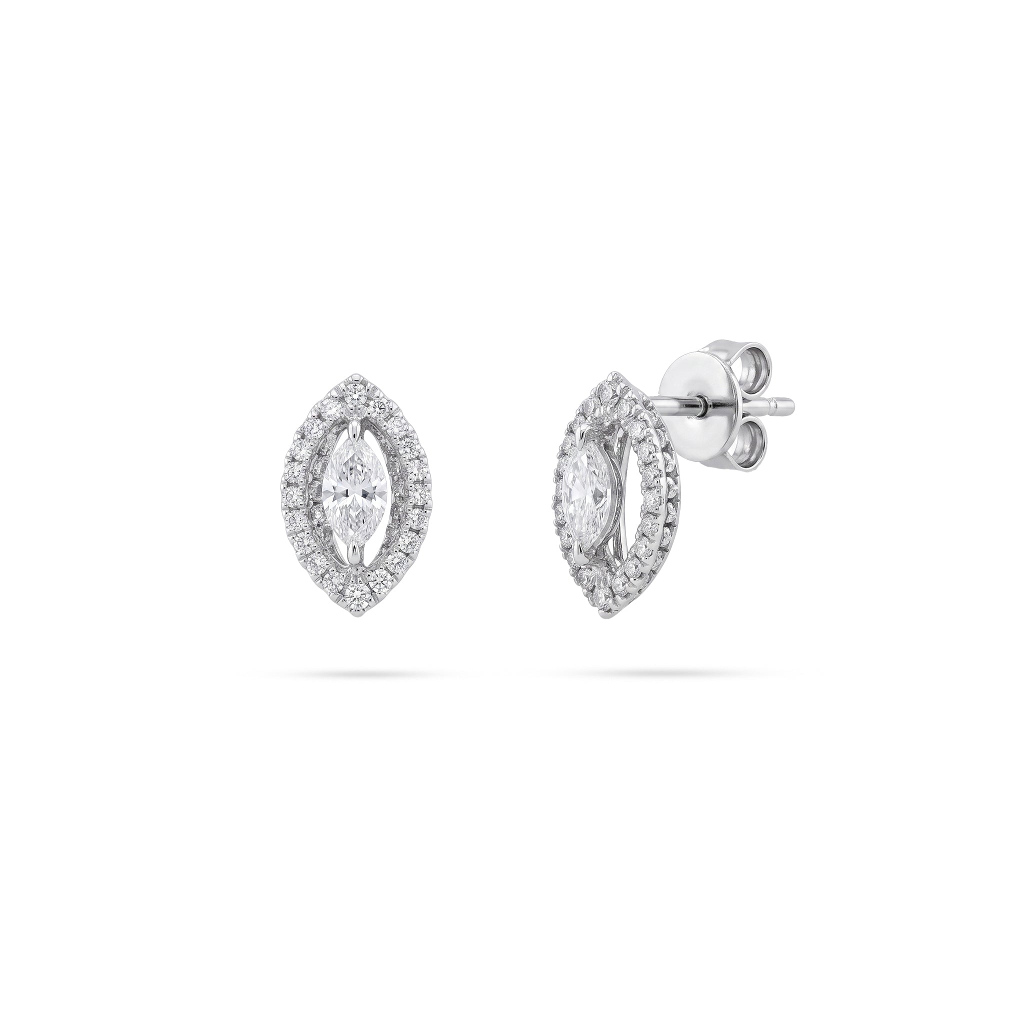 Marquise Cut Diamond Halo Earrings
