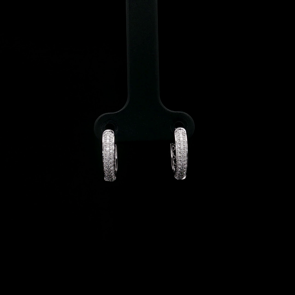 Pavé Diamond Huggie Hoop Earrings