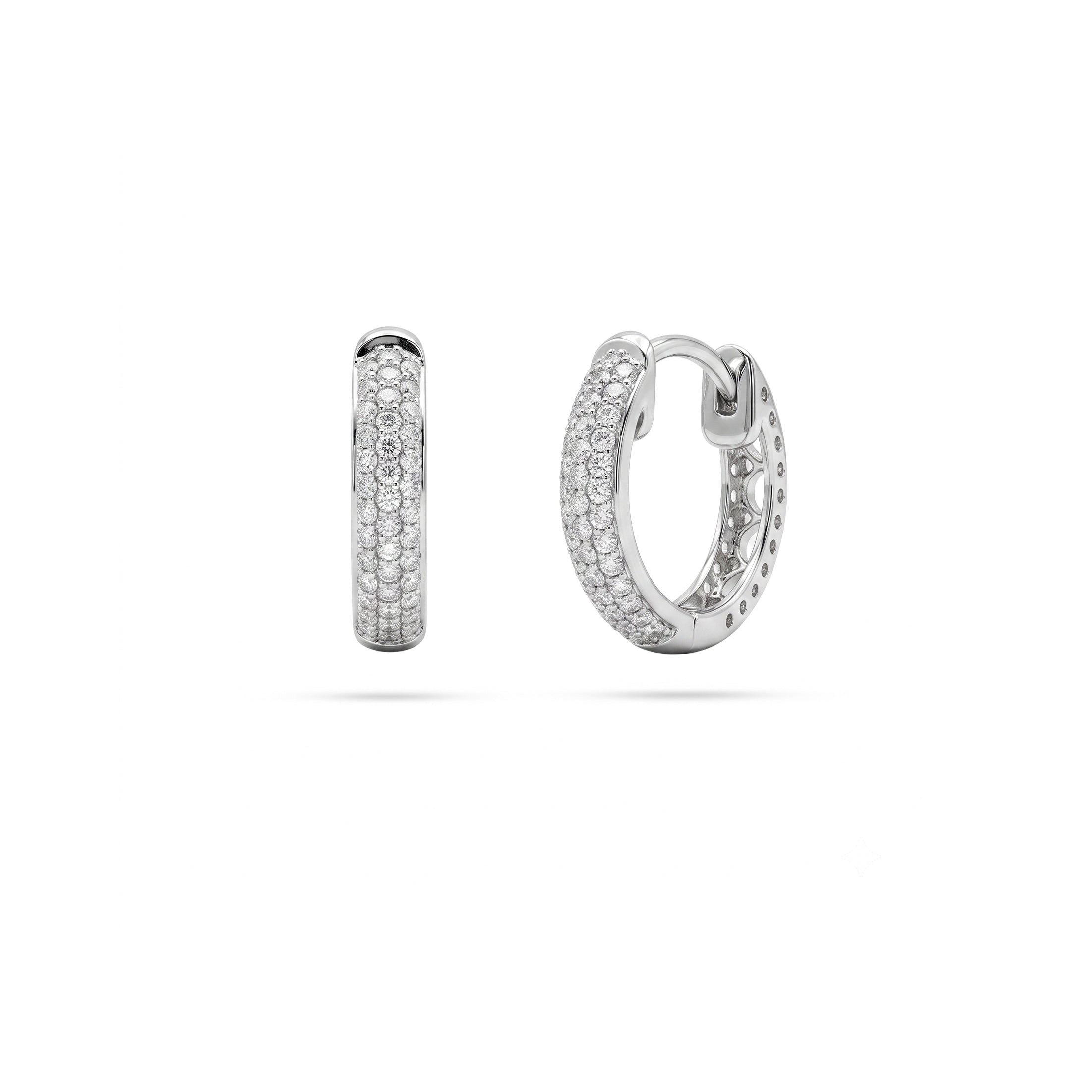 Pavé Diamond Huggie Hoop Earrings