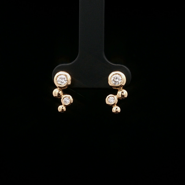 Bezel Round Diamond Earrings