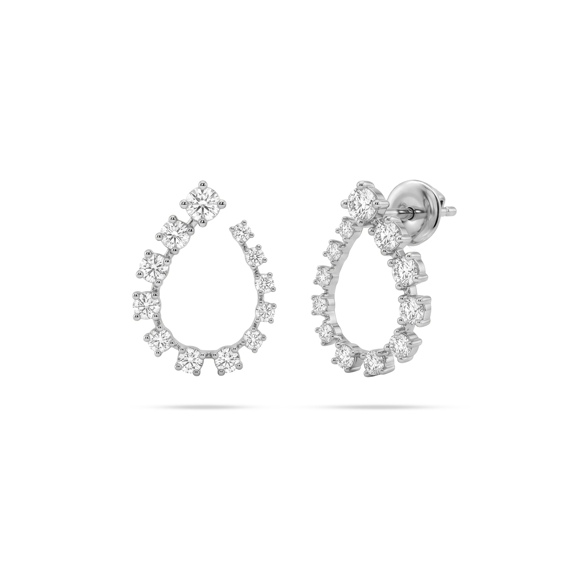Arc Round Diamond Earrings