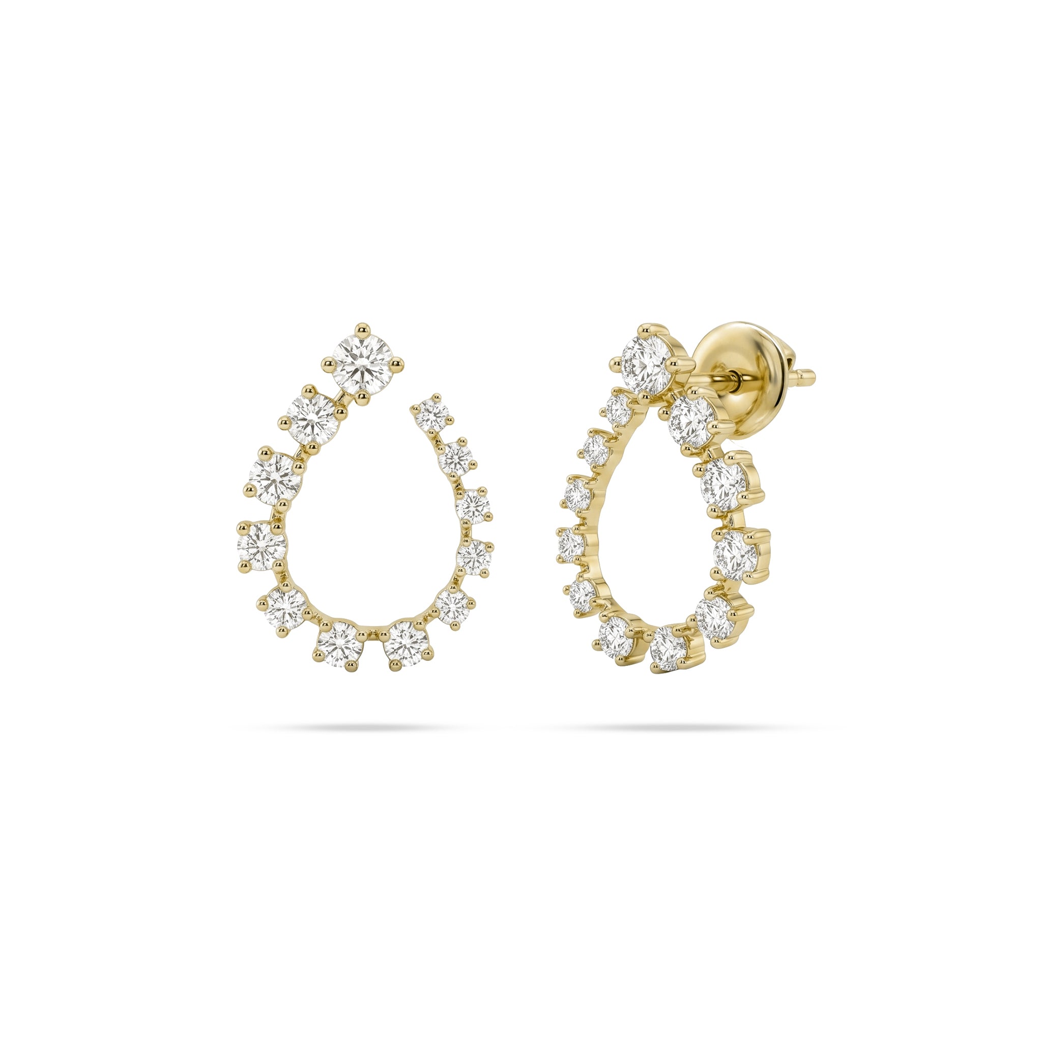 Arc Round Diamond Earrings