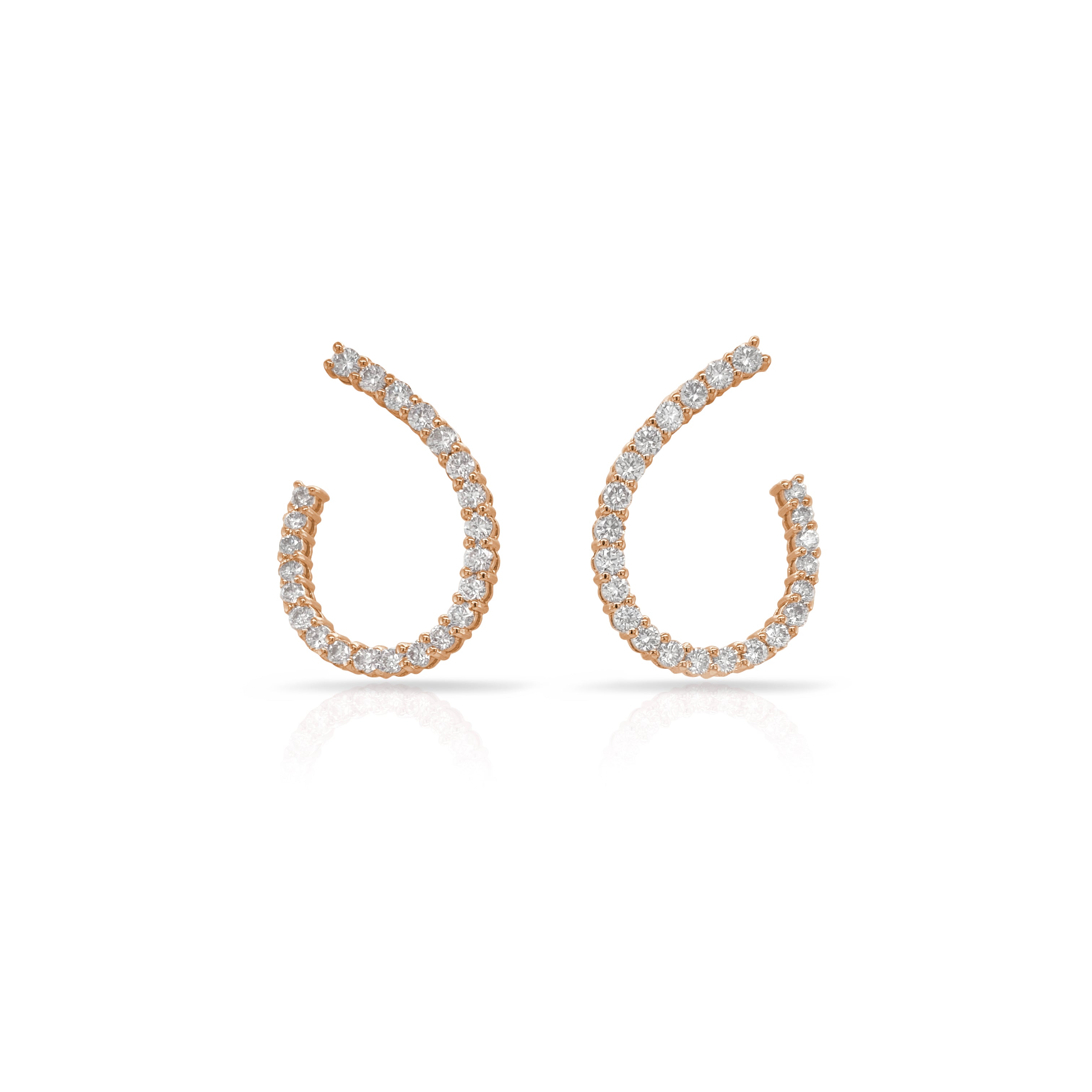 Arc Mini Hoop Diamond Earrings