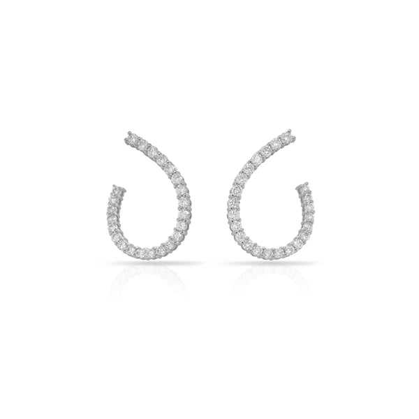 Arc Mini Hoop Diamond Earrings