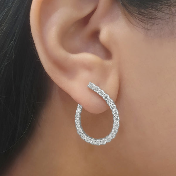 Arc Mini Hoop Diamond Earrings