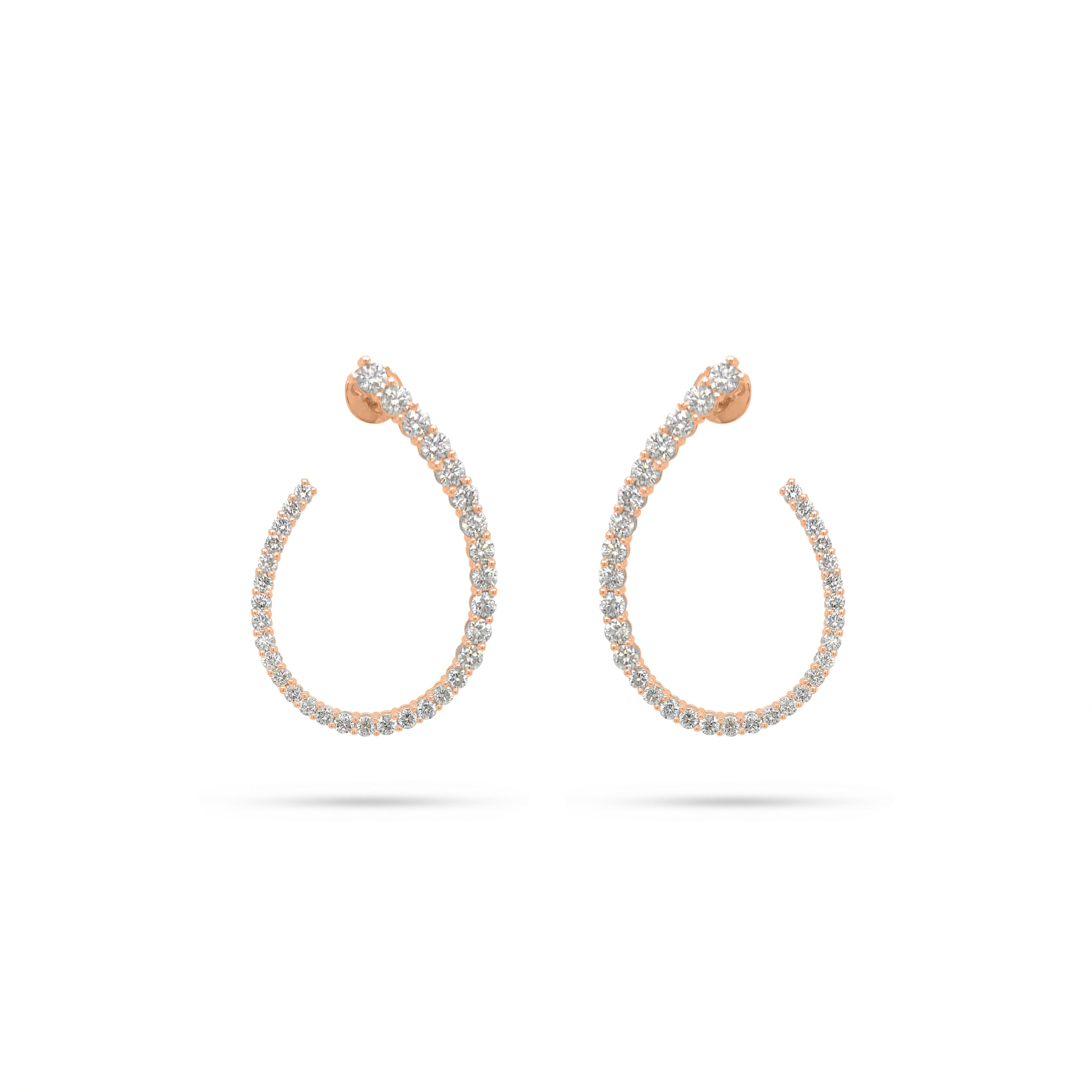 Arc Hoop Diamond Earrings