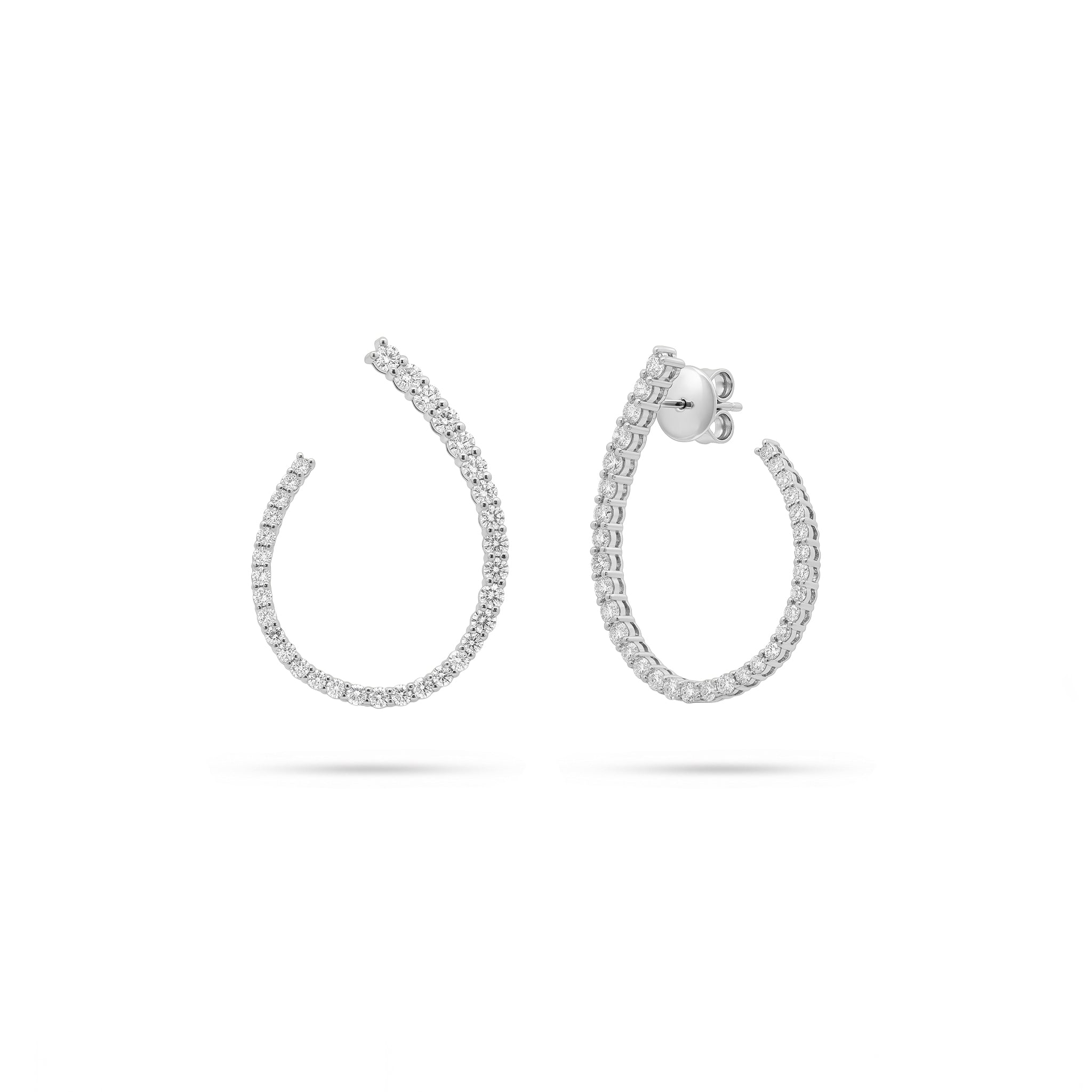 Arc Hoop Diamond Earrings