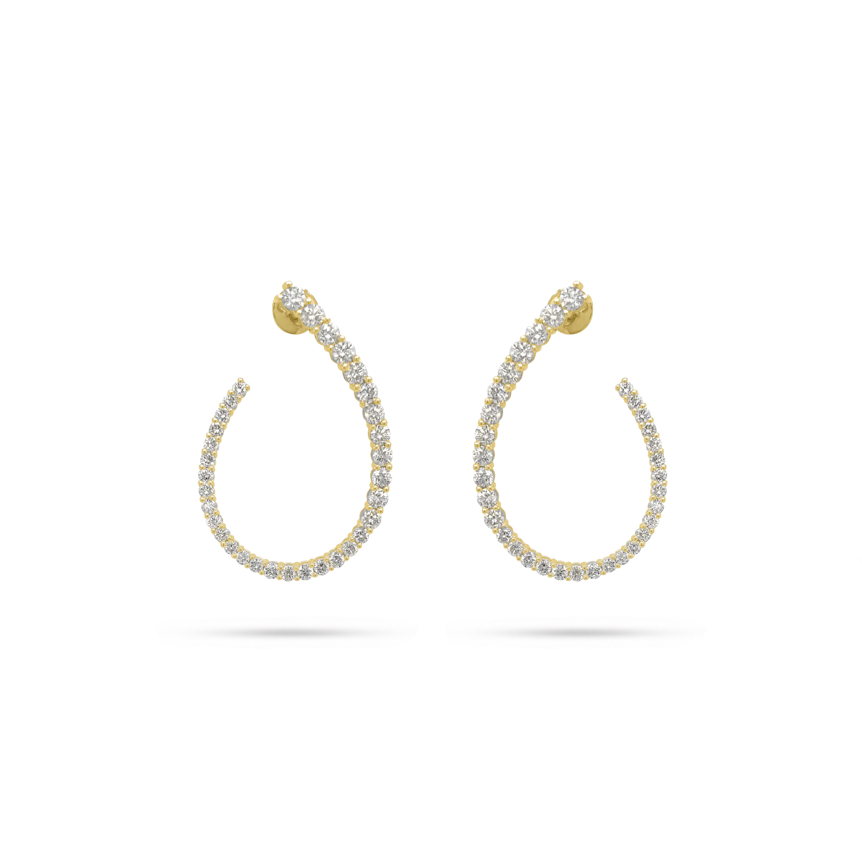 Arc Hoop Diamond Earrings