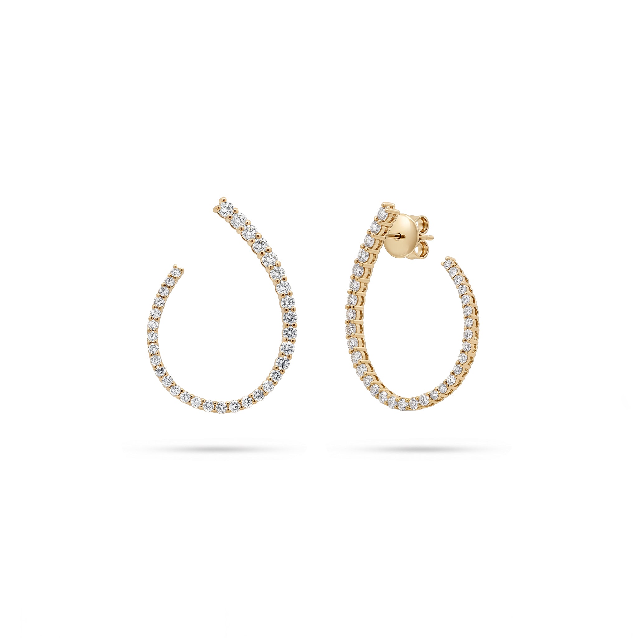 Arc Hoop Diamond Earrings