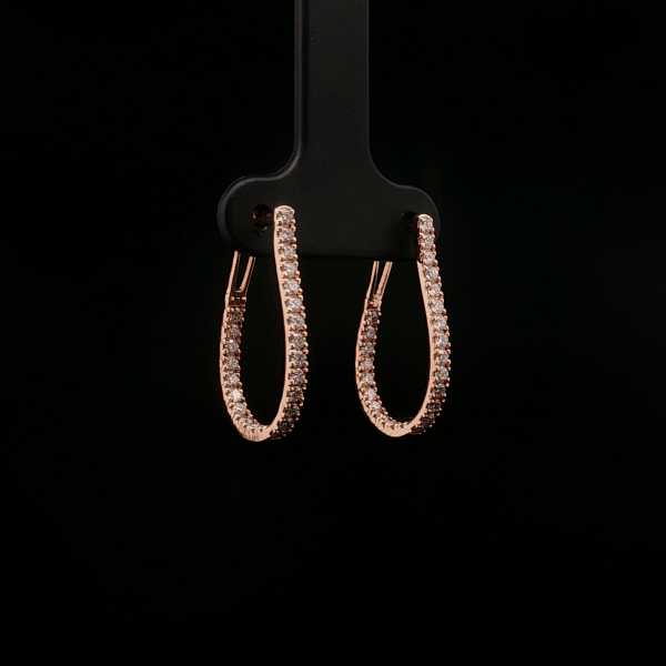 Curved Diamond Mini Hoops Earrings