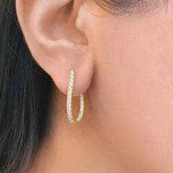 Curved Diamond Mini Hoops Earrings