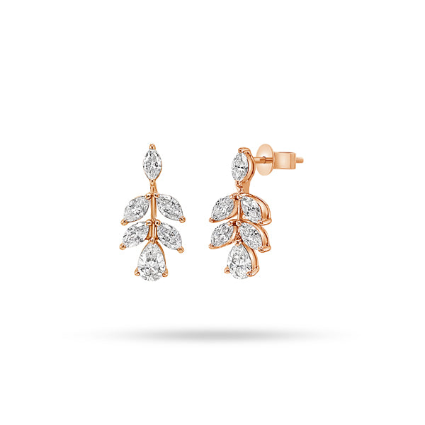 Drop Pear and Marquise Diamond Earrings