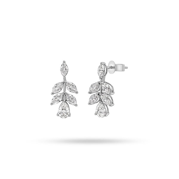 Drop Pear and Marquise Diamond Earrings