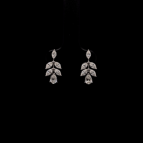 Drop Pear and Marquise Diamond Earrings