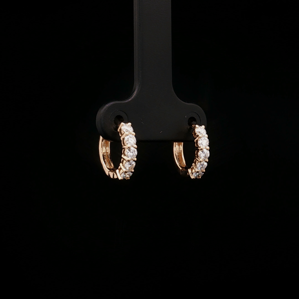 Round Diamond Huggie Earrings