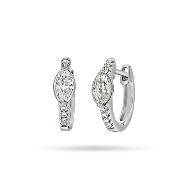HUGGIE MARQUISE DIAMOND EARRINGS