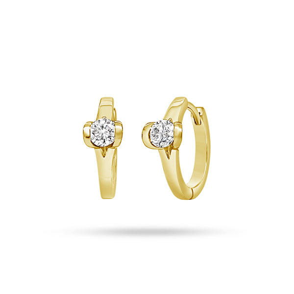 Huggie Round Diamond Earrings