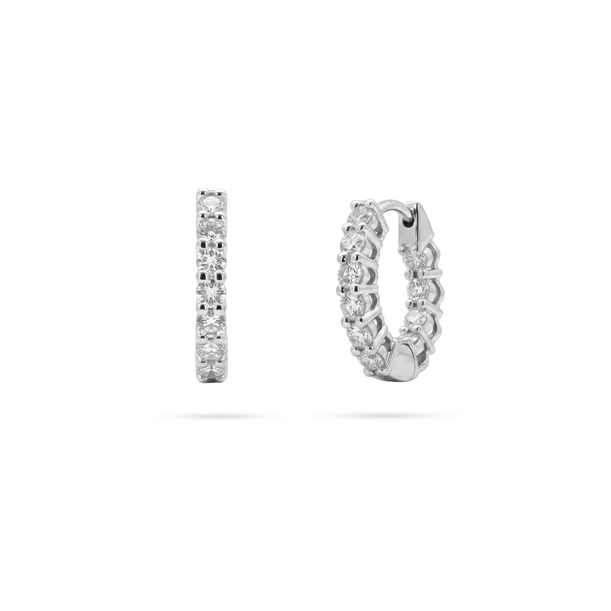 Round Diamond Hoop Earrings