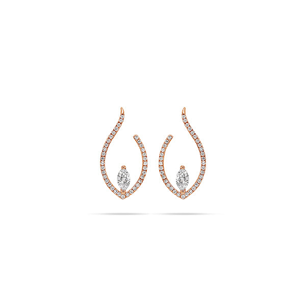 Arc Marquise Round Diamond Earrings