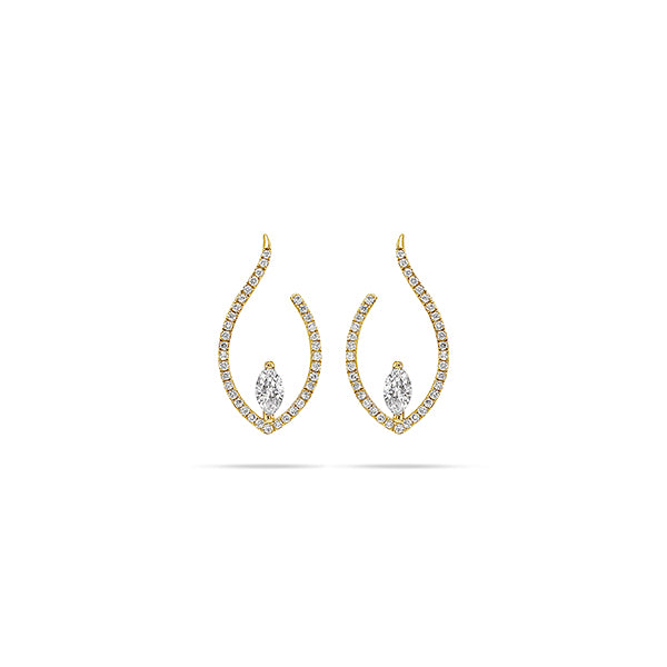 Arc Marquise Round Diamond Earrings