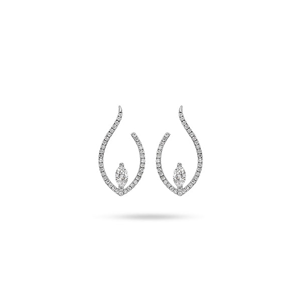 Arc Marquise Round Diamond Earrings