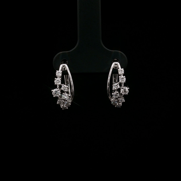 Messy Round Diamond Huggie Earrings