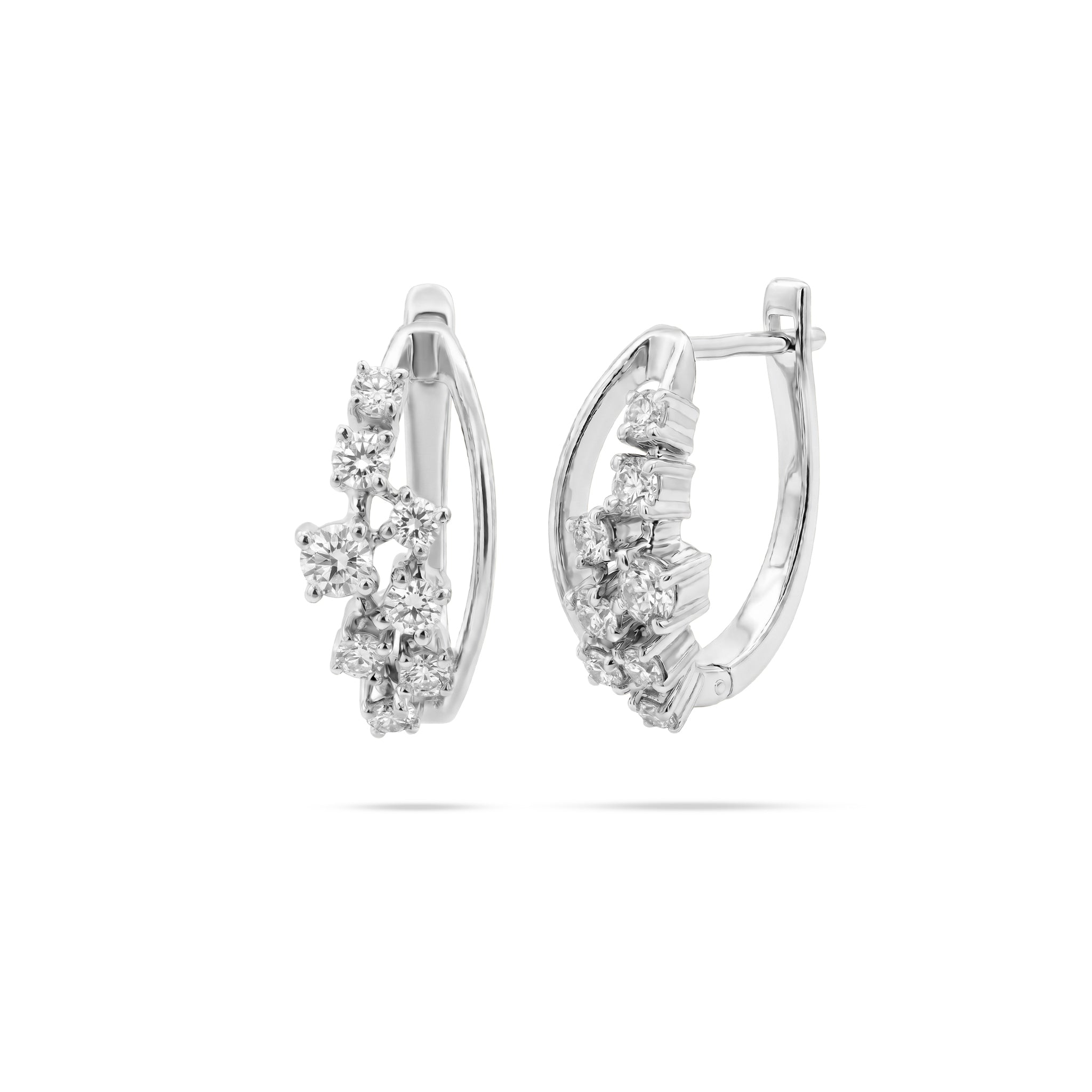 Messy Round Diamond Huggie Earrings