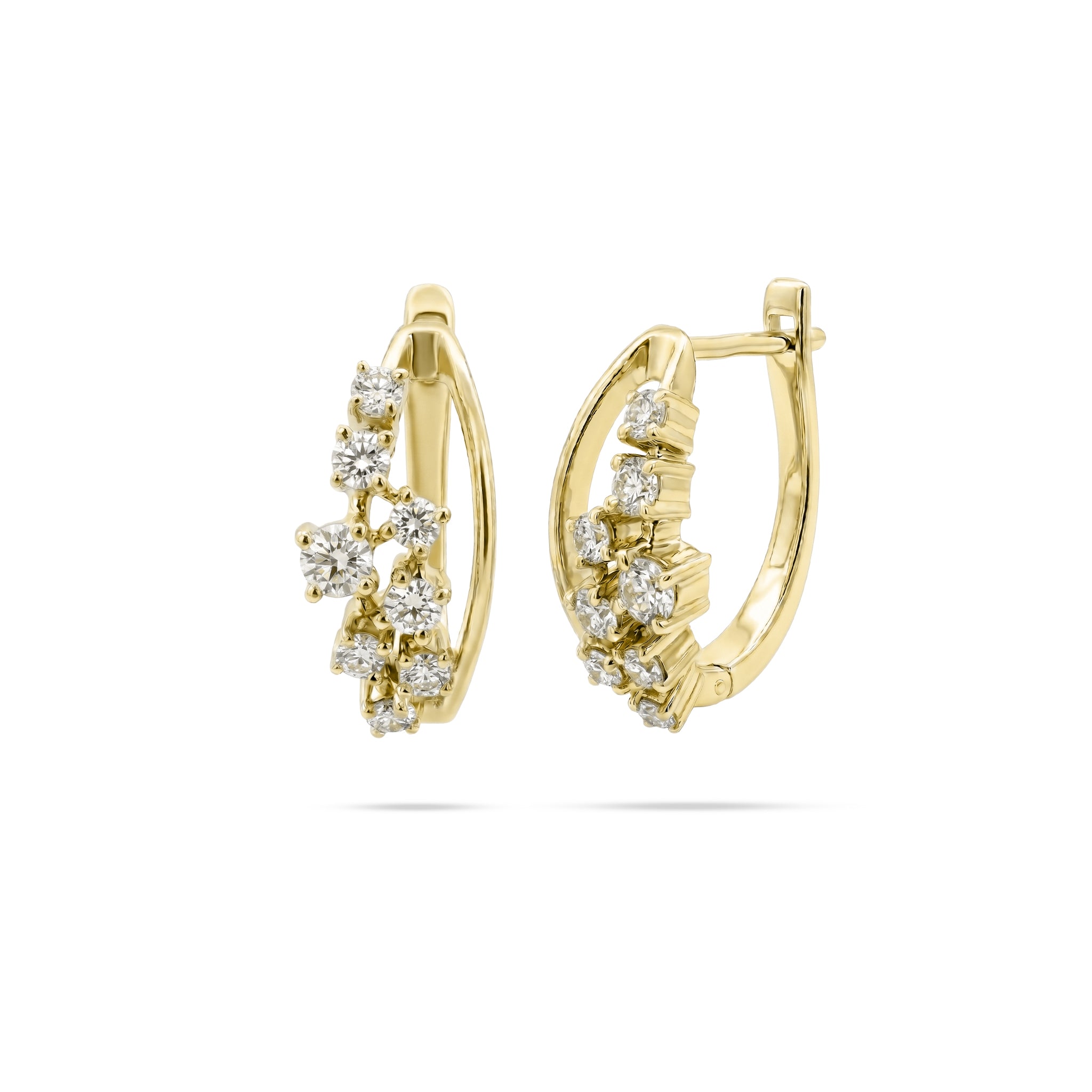 Messy Round Diamond Huggie Earrings