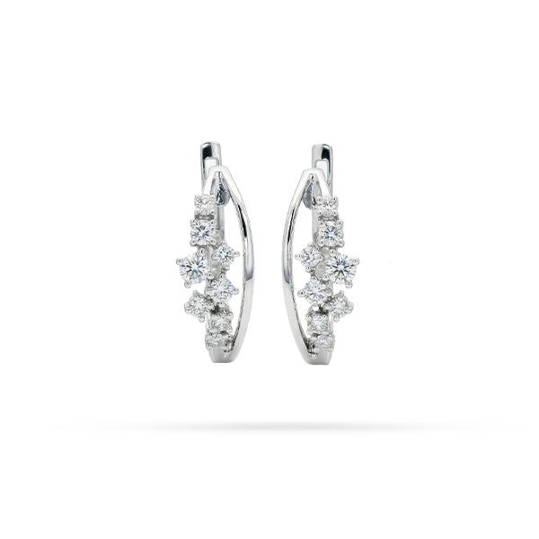 Messy Round Diamond Huggie Earrings
