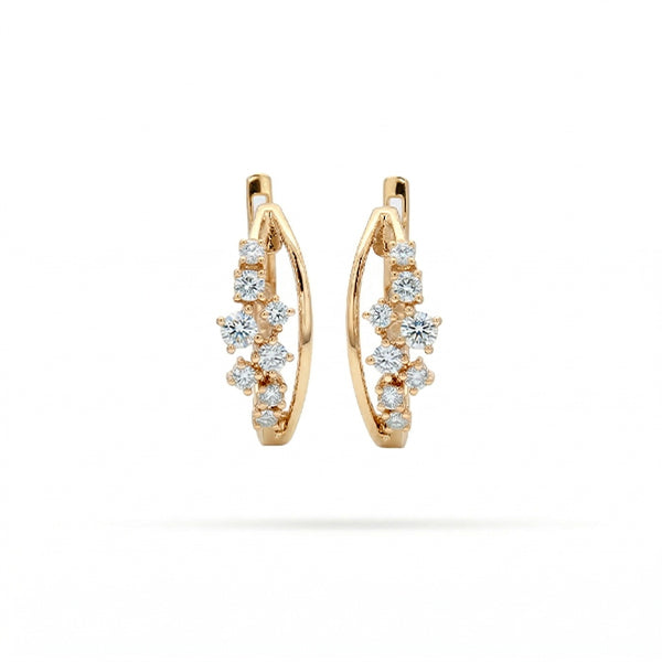 Messy Round Diamond Huggie Earrings