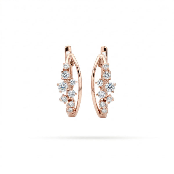 Messy Round Diamond Huggie Earrings