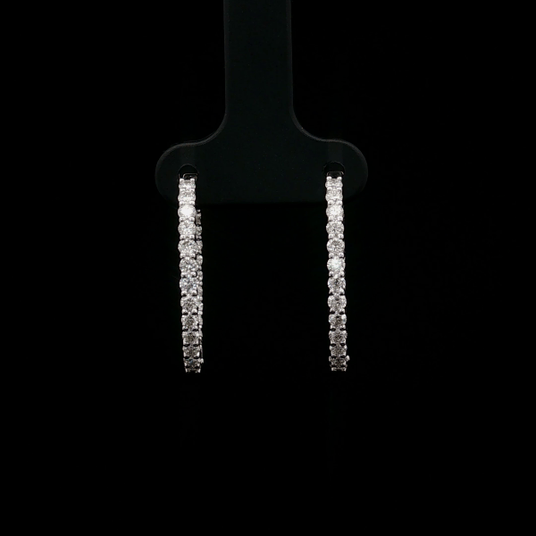 Round Diamond Hoops