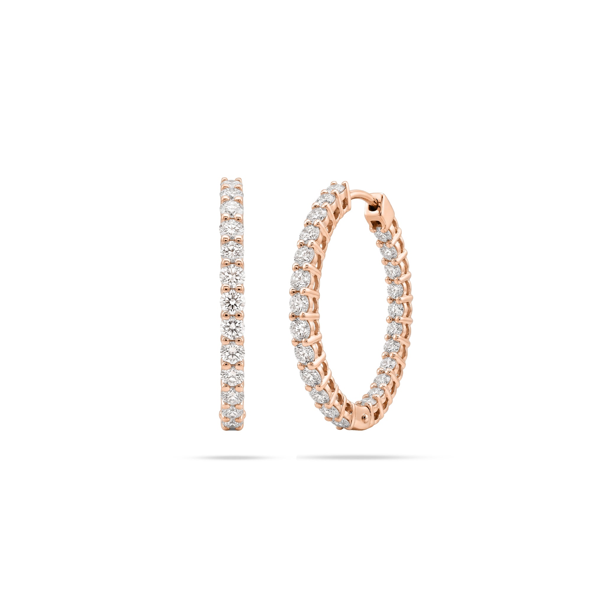 Round Diamond Hoops