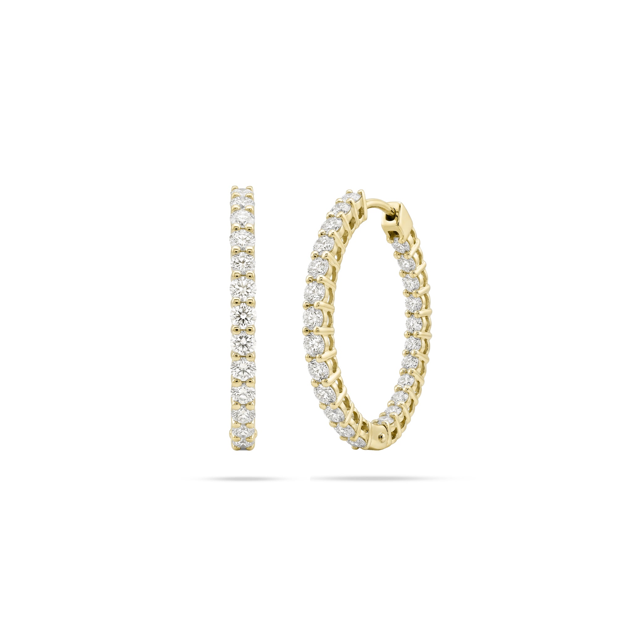 Round Diamond Hoops