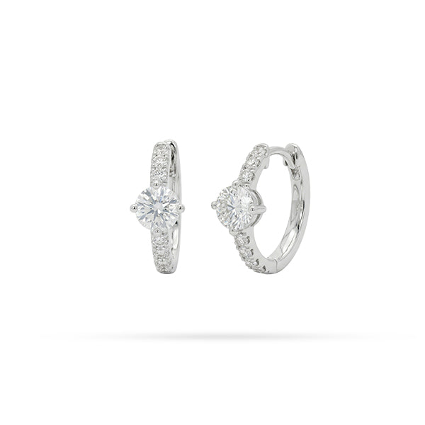 Huggie Round Diamond Earrings