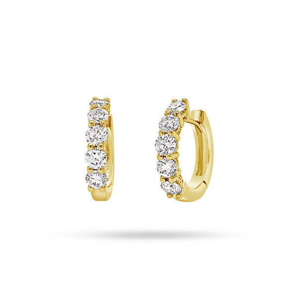 Round Diamond Huggie Earrings