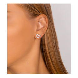 Petite Heart-Shaped Round Diamond Earrings
