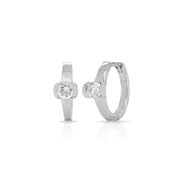 Huggie Round Diamond Earrings