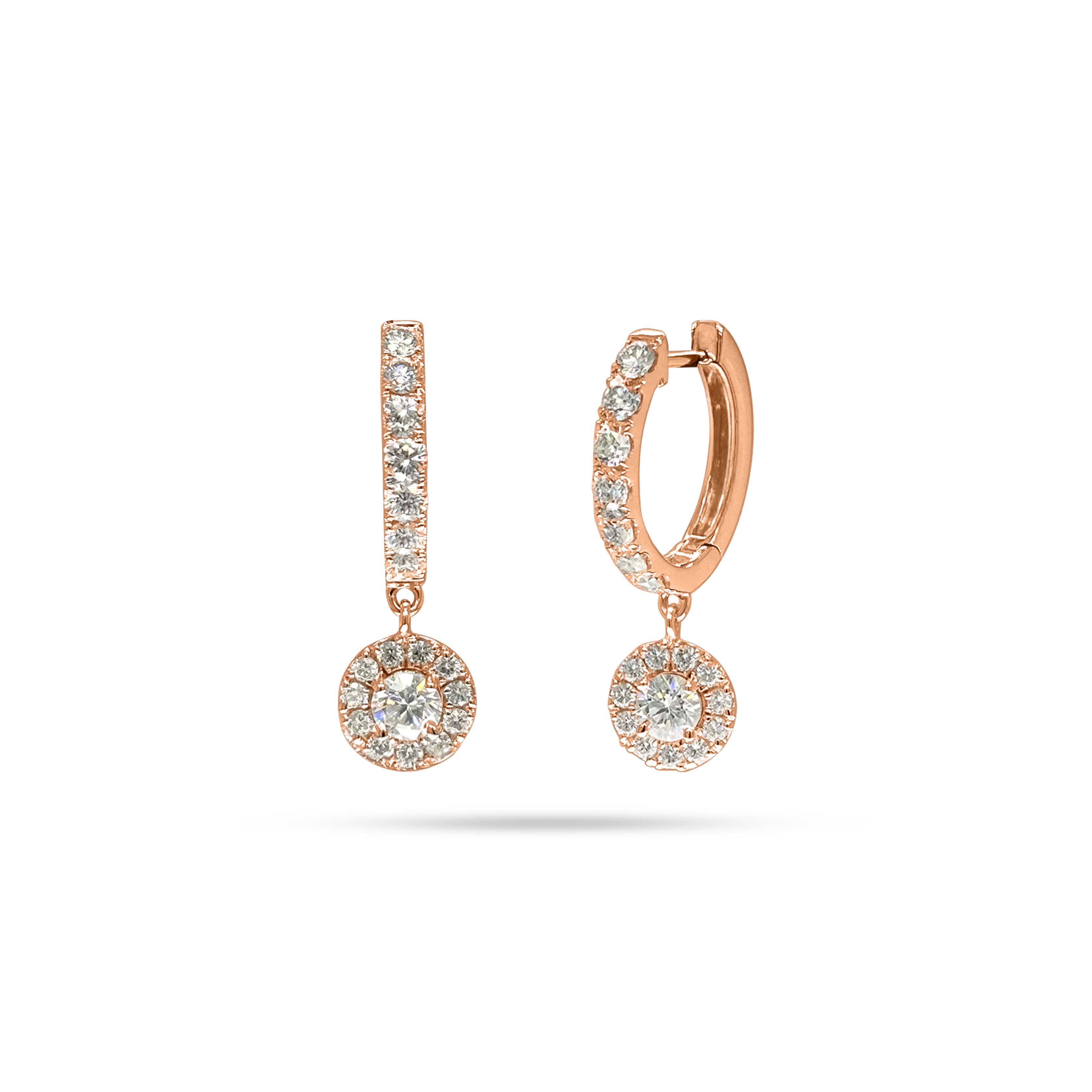 Round Diamond Huggie Earrings