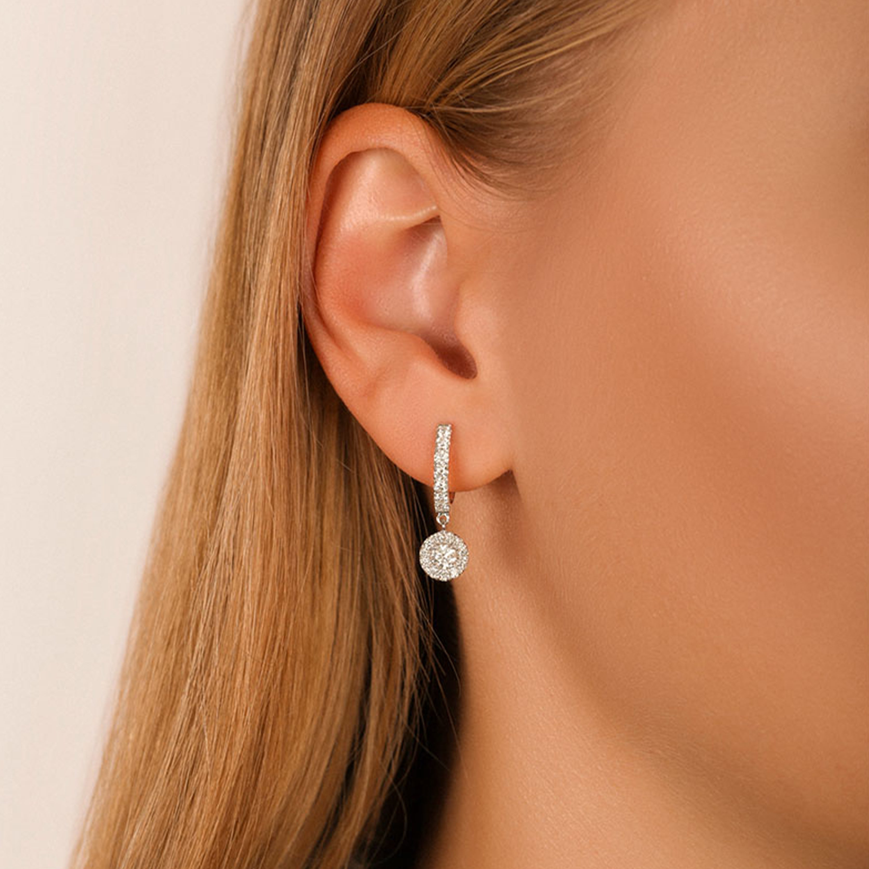 Round Diamond Huggie Earrings