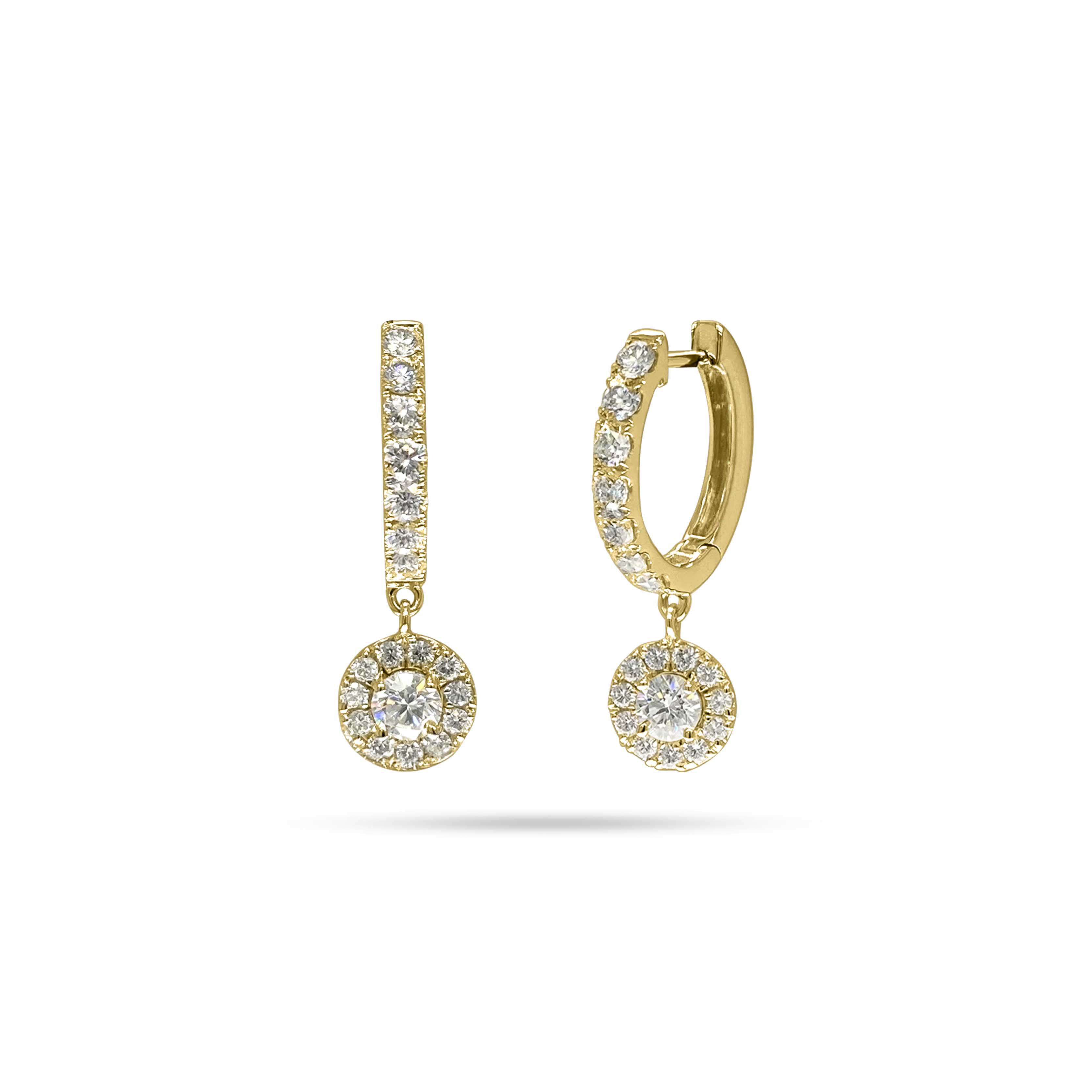 Round Diamond Huggie Earrings