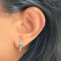 Emerald Princess Round Diamond Earrings