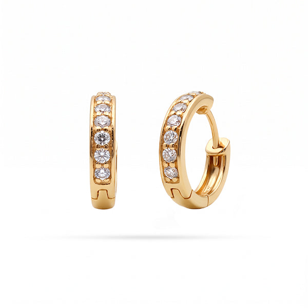 Classic Round Diamond Hoop Earrings