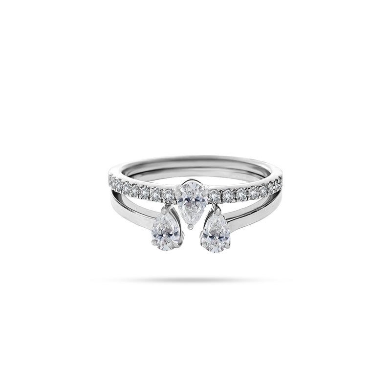 Trio Pear Round Diamond Ring