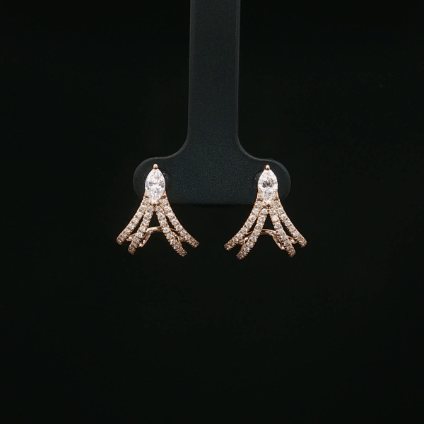 Queen Marquise Round Diamond Earrings